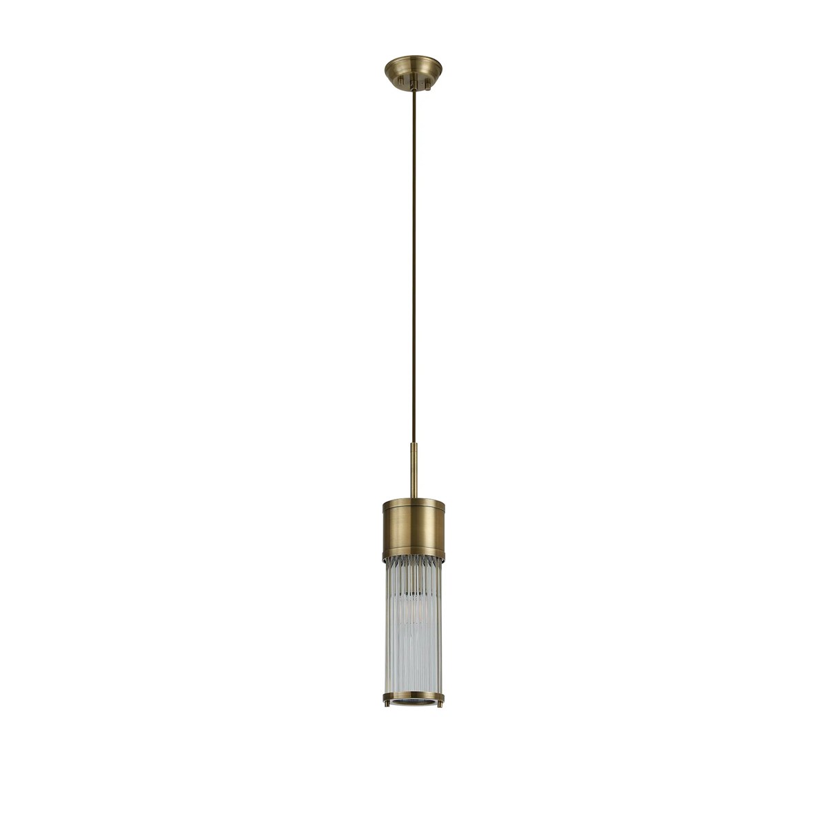 Regent Beaulon 1 Light IP44 Single Pendant Light - Antique Brass