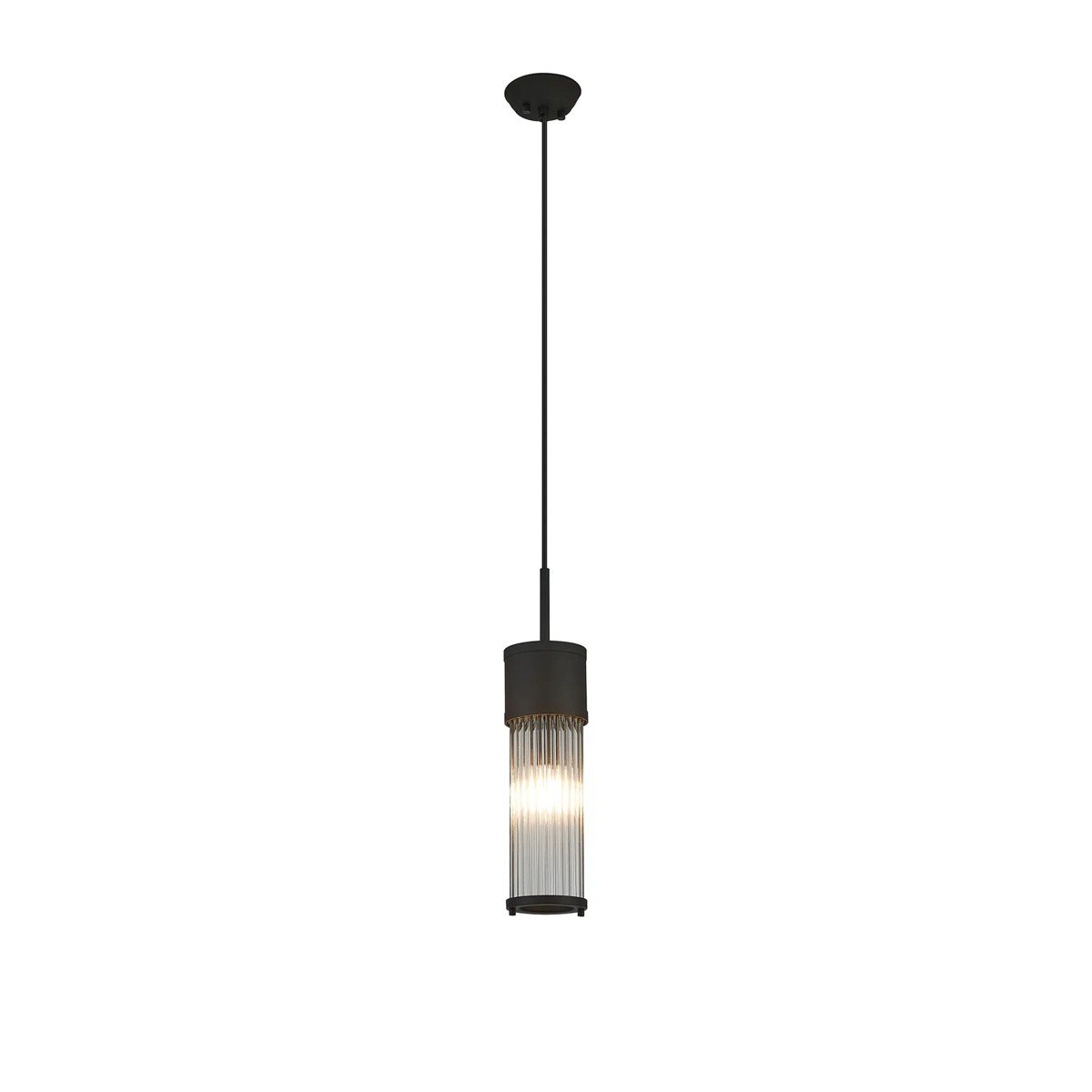 Regent Beaulon 1 Light IP44 Single Pendant Light - Satin Black