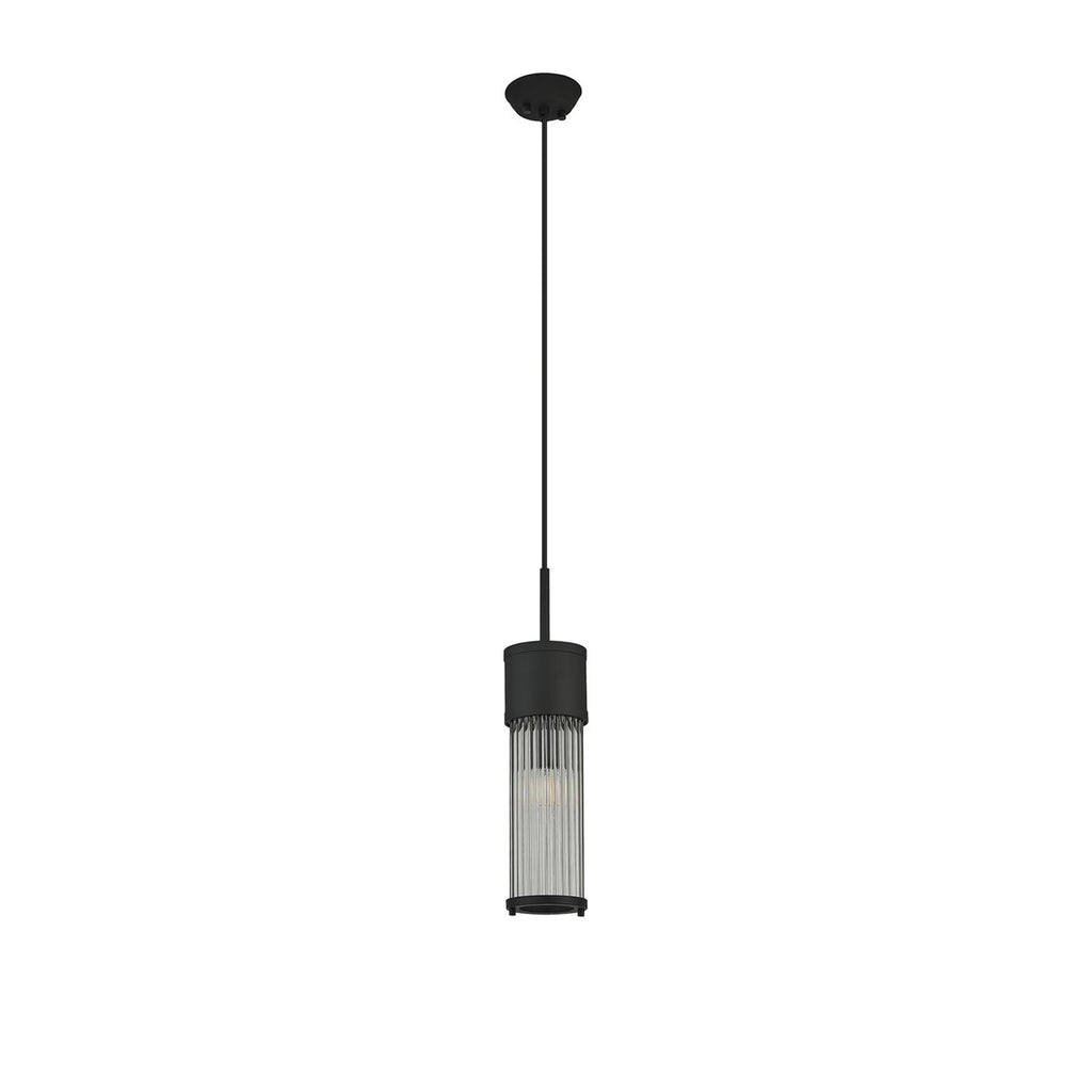 Regent Beaulon 1 Light IP44 Single Pendant Light - Satin Black