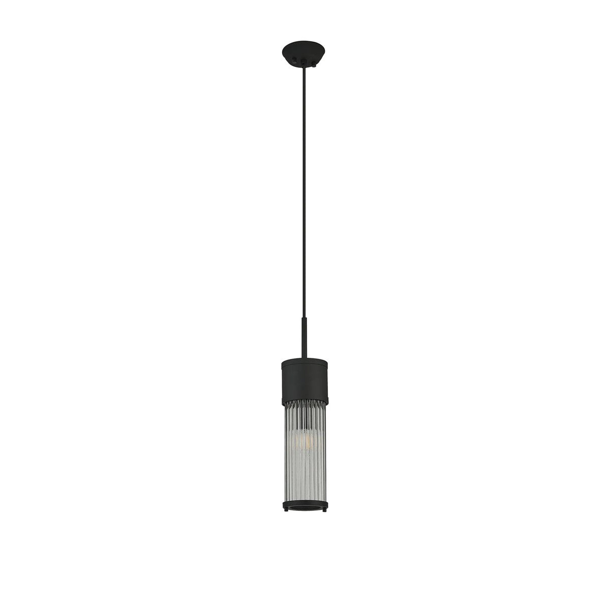 Regent Beaulon 1 Light IP44 Single Pendant Light - Satin Black