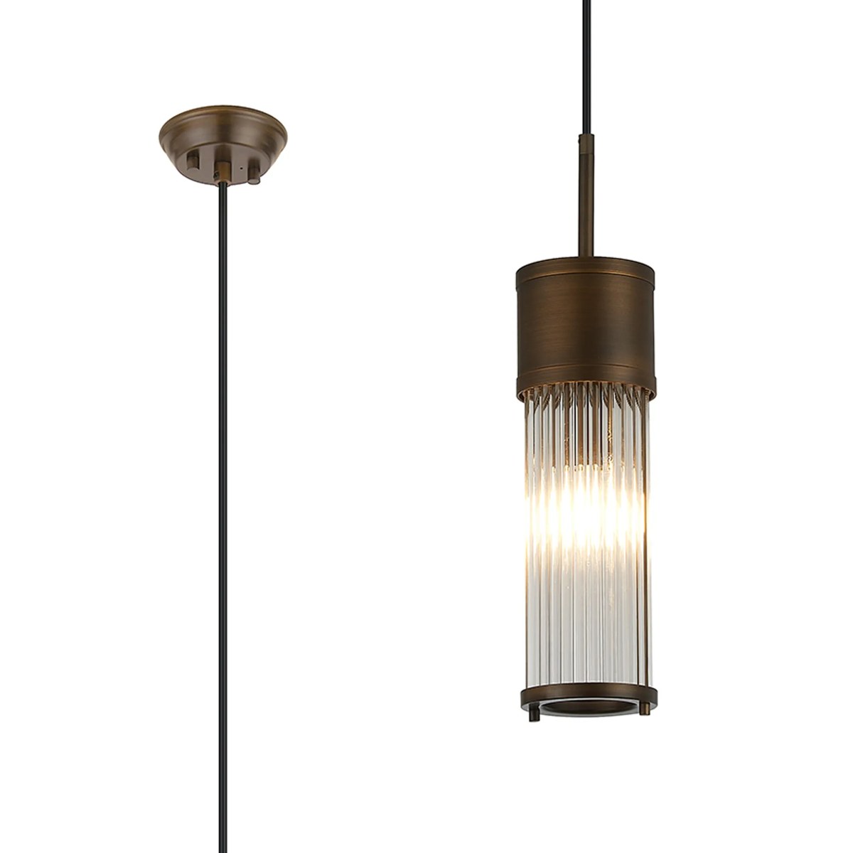 Regent Beaulon 1 Light IP44 Single Pendant Light - Bronze