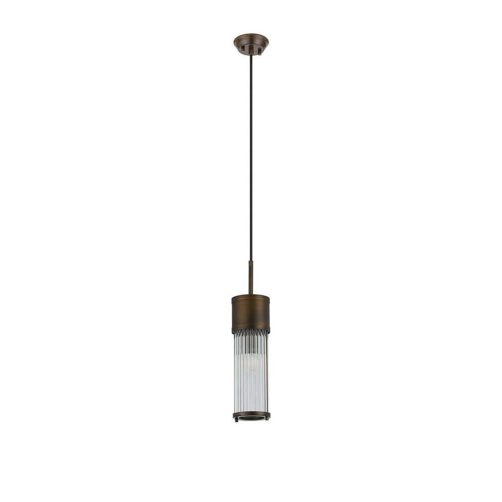 Regent Beaulon 1 Light IP44 Single Pendant Light - Bronze