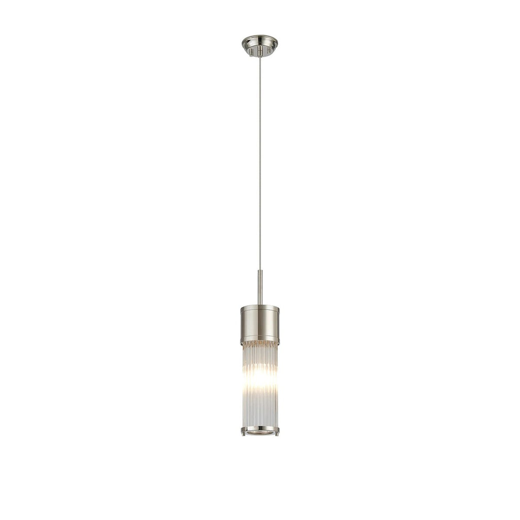 Regent Beaulon 1 Light IP44 Single Pendant Light - Polished Nickel