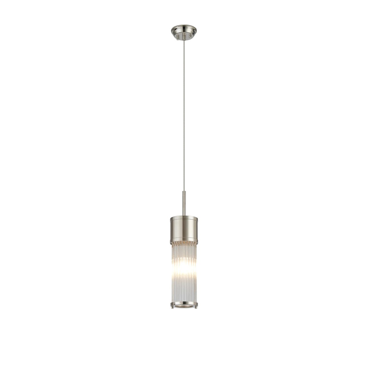 Regent Beaulon 1 Light IP44 Single Pendant Light - Polished Nickel