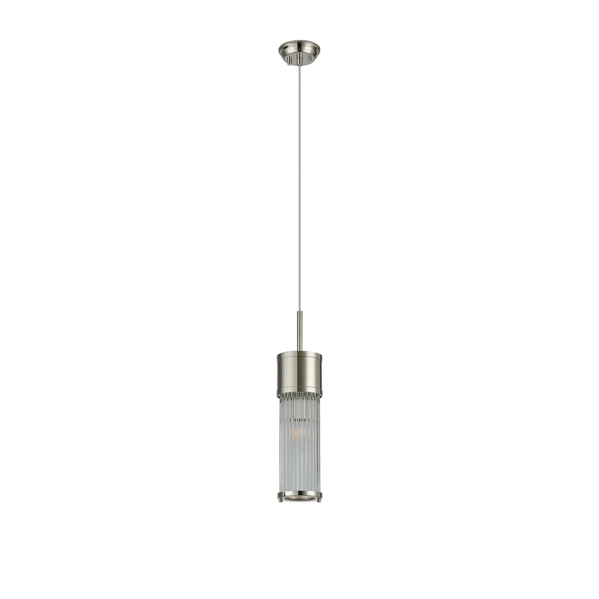 Regent Beaulon 1 Light IP44 Single Pendant Light - Polished Nickel