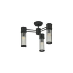Regent Beaulon 500mm 3 Light IP44 Semi Flush Ceiling Light - Satin Black