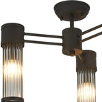 Regent Beaulon 500mm 3 Light IP44 Semi Flush Ceiling Light - Satin Black