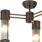 Regent Beaulon 500mm 3 Light IP44 Semi Flush Ceiling Light - Bronze