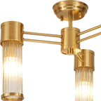 Regent Beaulon 500mm 3 Light IP44 Semi Flush Ceiling Light - Gold