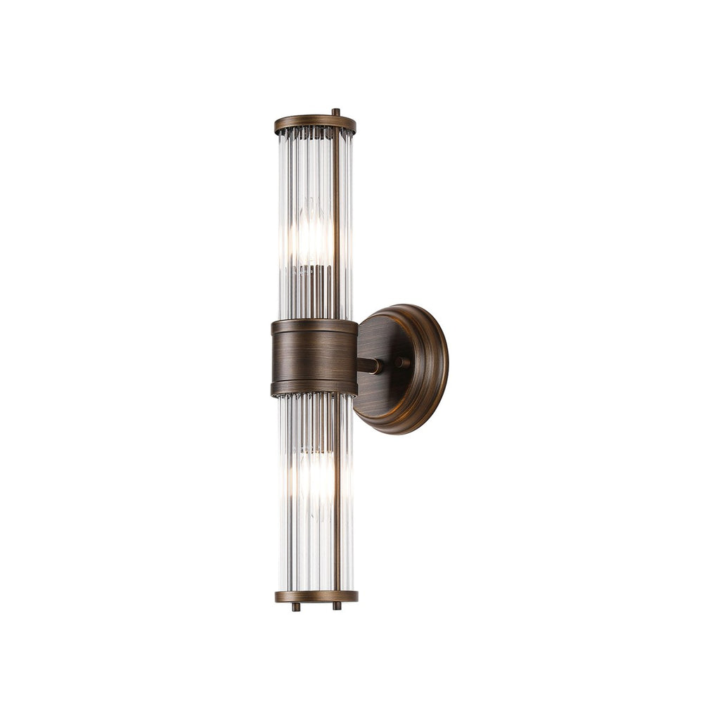 Regent Beaulon 2 Light Up & Down IP44 Wall Light - Bronze