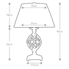 Elstead Belfry Table Lamp - dimensions