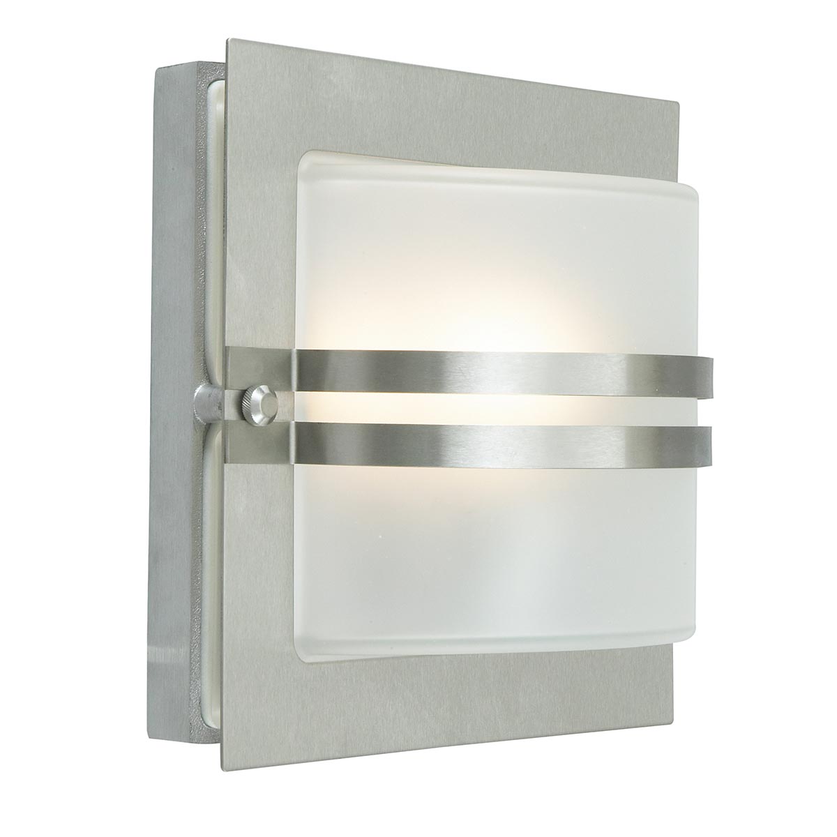 Norlys Bern Outdoor Wall Light in Stainless Steel with Frosted Glass