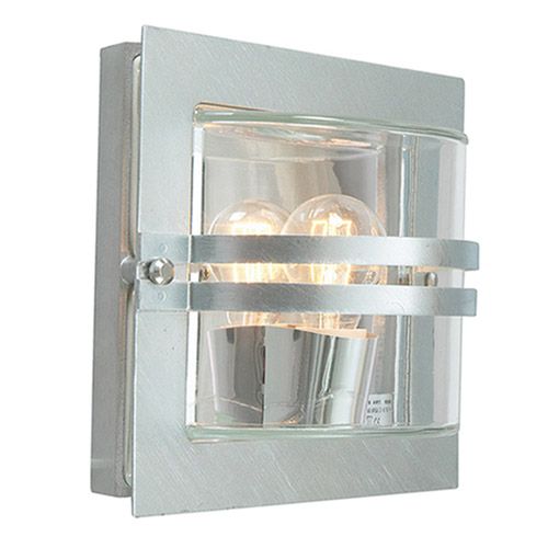 Norlys Bern Outdoor Wall Light in Stainless Steel with Clear Shade