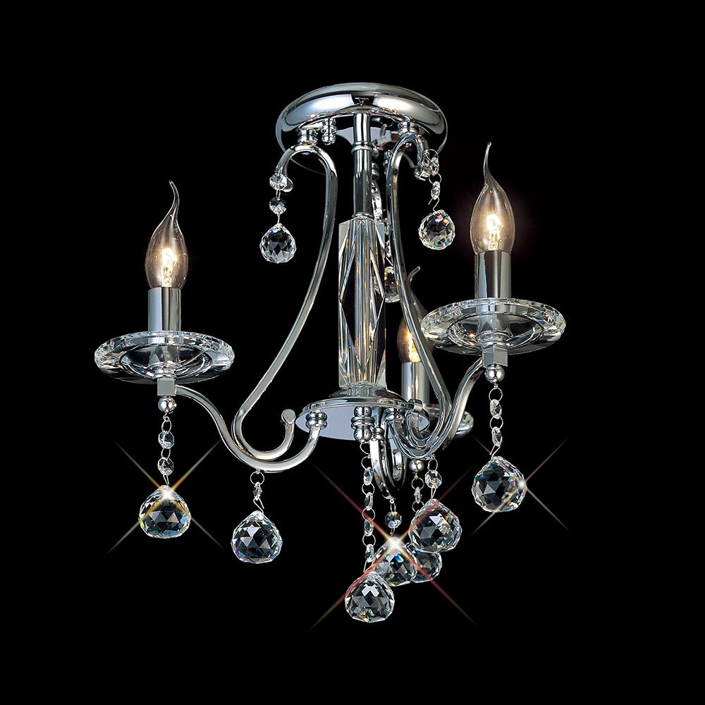 Diyas Bianco 3 Light Crystal Chandelier in Polished Chrome
