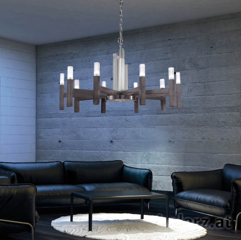 Kolarz Spigolo 10 Light Ceiling Chandelier Brunito Brushed 6030.81060