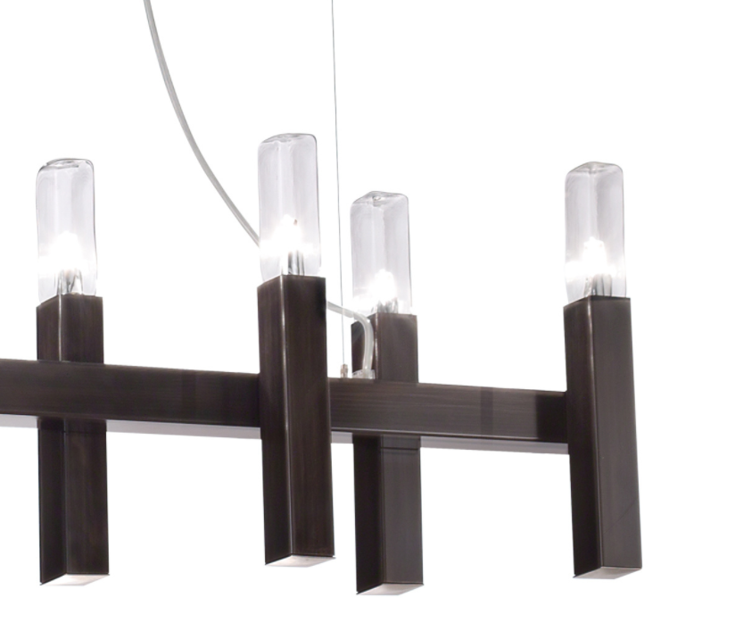 Kolarz Spigolo 10 Light Linear Bar Pendant Brunito Brushed 6030.81061