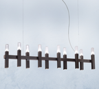 Kolarz Spigolo 10 Light Linear Bar Pendant Brunito Brushed 6030.81061