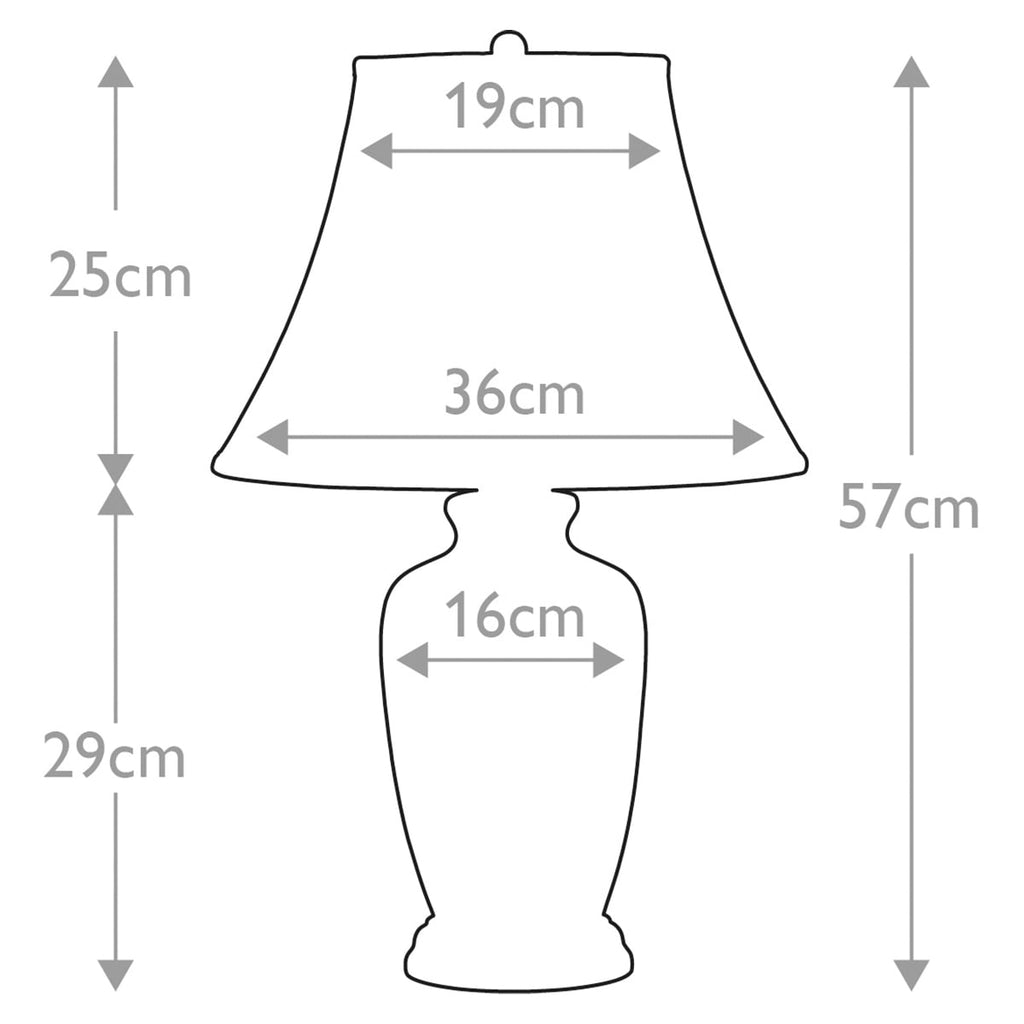 Elstead Blue Ginger Jar Table Lamp in Blue - dimensions