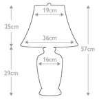 Elstead Blue Ginger Jar Table Lamp in Blue - dimensions