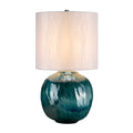 Elstead Blue Globe 1 Light Table Lamp with Grey Shade