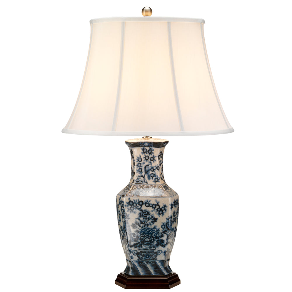 Elstead Blue Hex Table Lamp in Blue