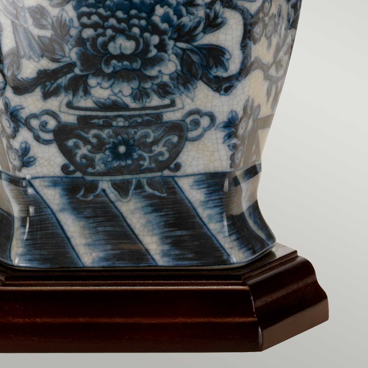 Elstead Blue Hex Table Lamp in Blue