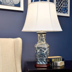 Elstead Blue Hex Table Lamp in Blue