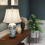 Elstead Blue Willow Traditional Table Lamp in Blue