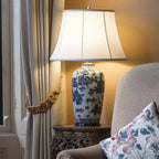 Elstead Blue Willow Traditional Table Lamp in Blue