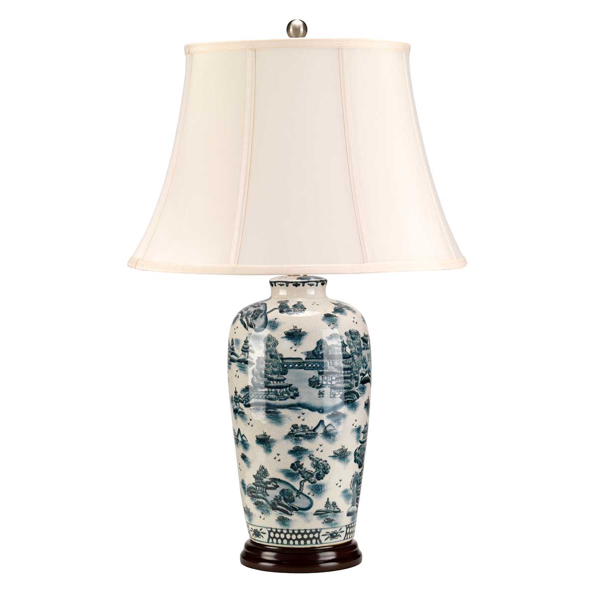 Elstead Blue Willow Traditional Table Lamp in Blue