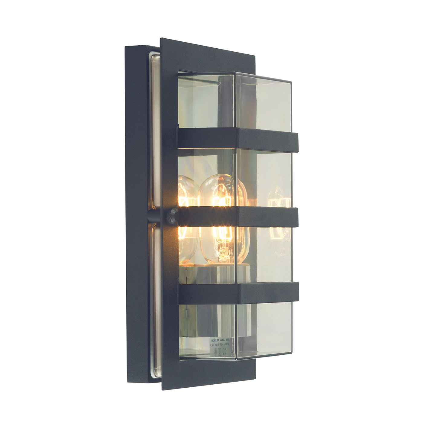 Norlys Boden Outdoor Wall Light in Black with Clear Glass