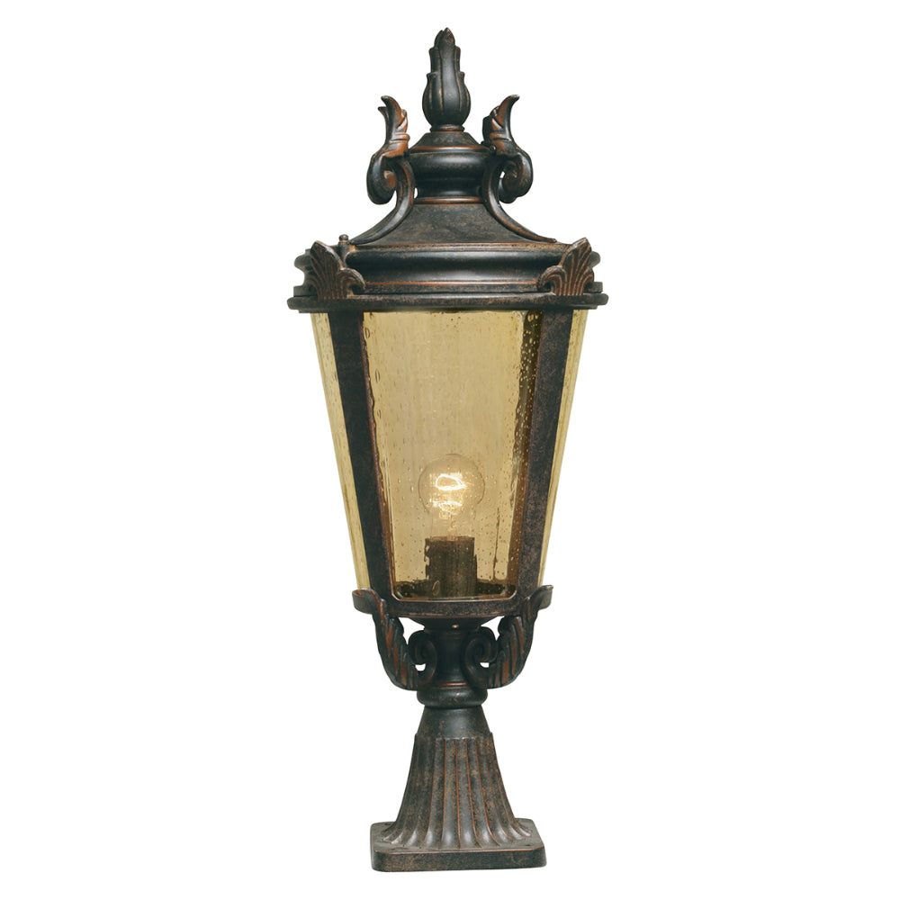 Elstead Baltimore Large Outdoor Pedestal Lantern in Weathered Bronze
