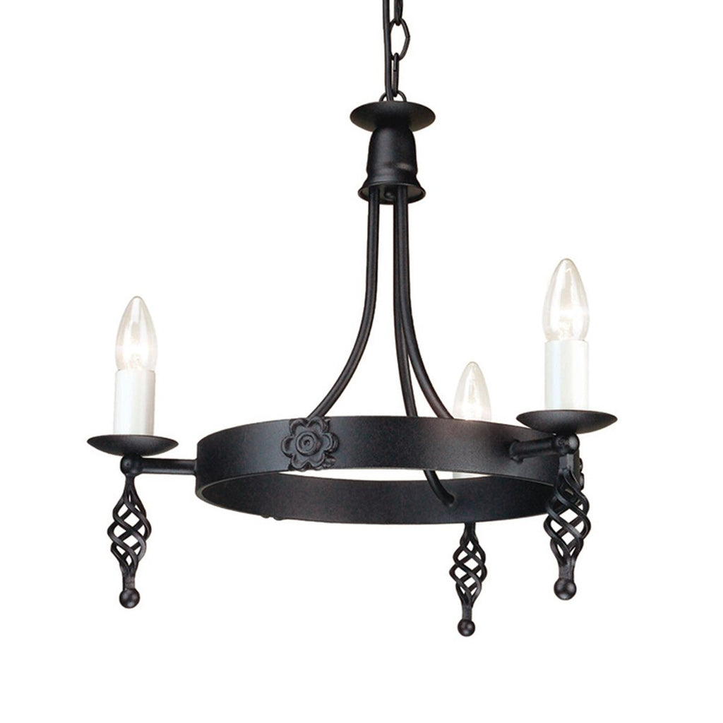 Elstead Belfry 3 Light Chandelier in Black