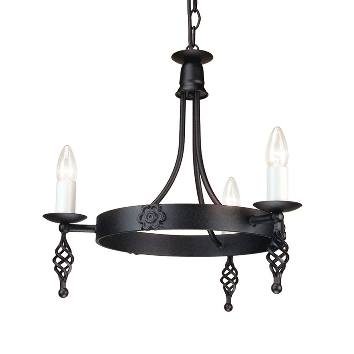 Elstead Belfry 3 Light Chandelier in Black