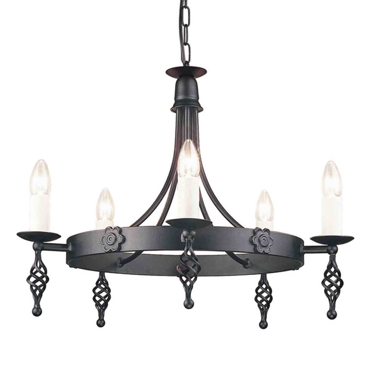 Elstead Belfry 5 Light Chandelier in Black