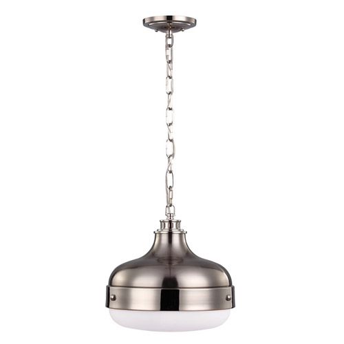 Feiss Cadence 2 Light Pendant Light in Brushed Steel
