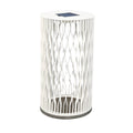 Cadix 500lm Solar & Rechargeable Floor Lamp 50 cm - White Woven Aluminium with Granite Base