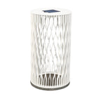 Cadix 500lm Solar & Rechargeable Floor Lamp 50 cm - White Woven Aluminium with Granite Base