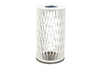 Cadix 500lm Solar & Rechargeable Floor Lamp 70 cm - White Woven Aluminium with Granite Base