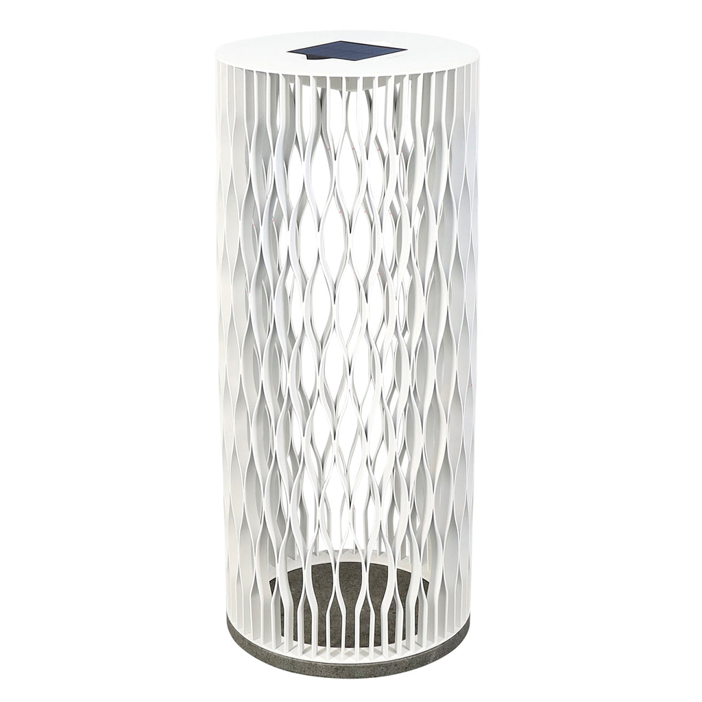 Cadix 500lm Solar & Rechargeable Floor Lamp 90 cm - Black Woven Aluminium with Granite Base