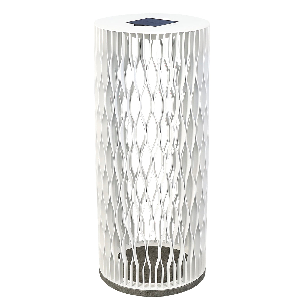 Cadix 500lm Solar & Rechargeable Floor Lamp 90 cm - Black Woven Aluminium with Granite Base