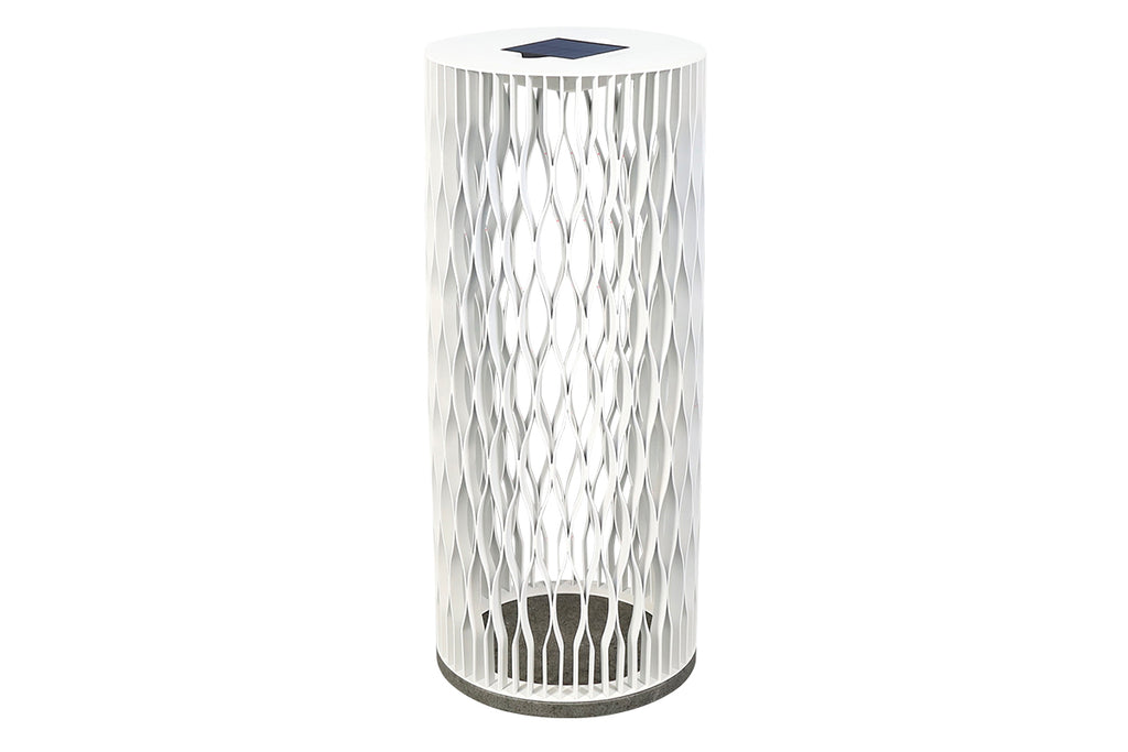 Cadix 500lm Solar & Rechargeable Floor Lamp 90 cm - Corten Woven Aluminium with Granite Base
