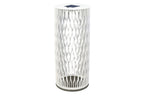 Cadix 500lm Solar & Rechargeable Floor Lamp 90 cm - White Woven Aluminium with Granite Base