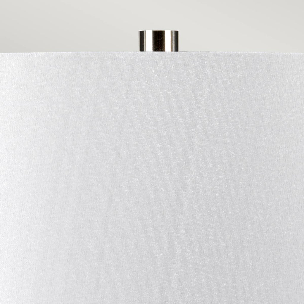 Elstead Caesar Table Lamp in Textured Silver Glaze and Silver Shade