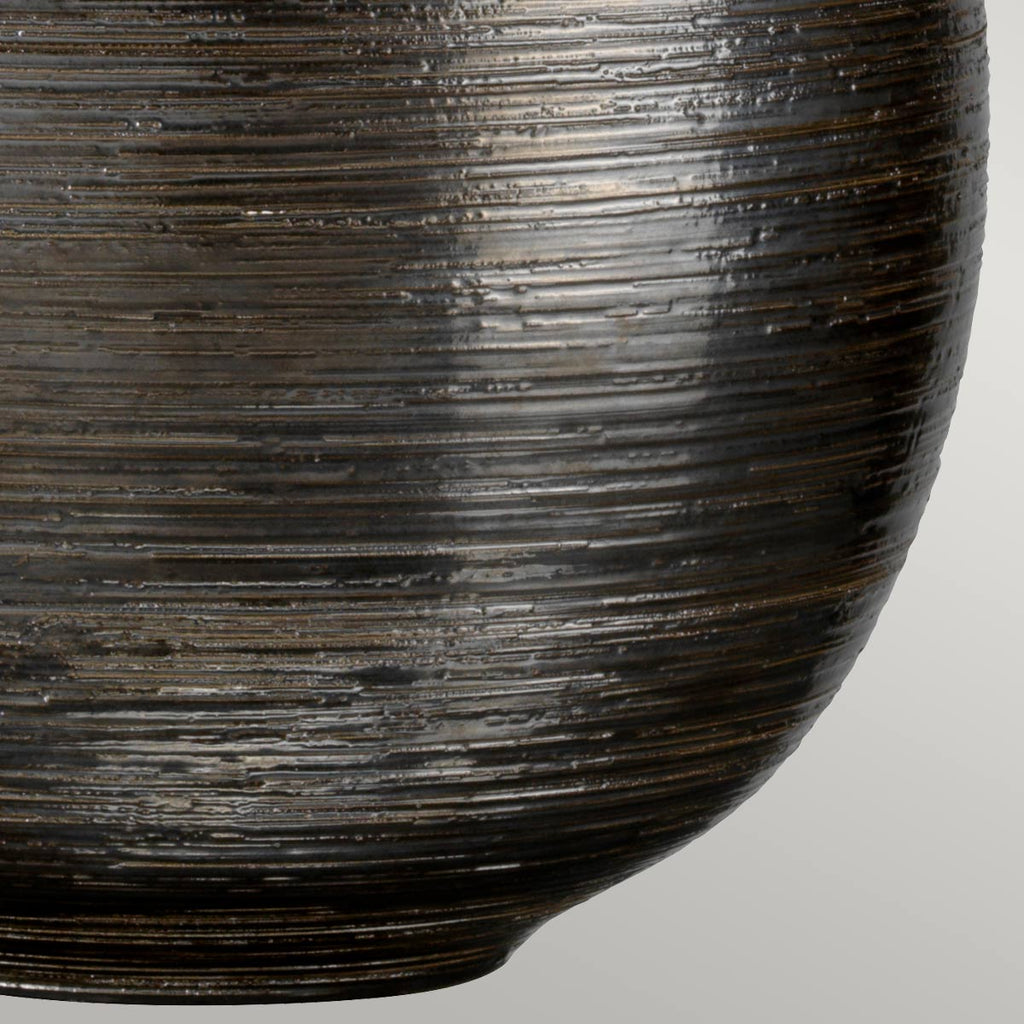 Elstead Caesar Table Lamp in Textured Silver Glaze and Silver Shade