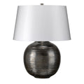Elstead Caesar Table Lamp in Textured Silver Glaze and Silver Shade