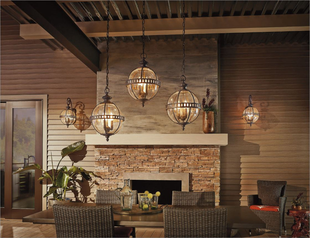 Kichler Halleron 3 Light Outdoor Pendant Lantern in Londonderry