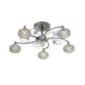 Diyas Cara 5 Light Semi Flush Ceiling Light in Satin Nickel with Crystal