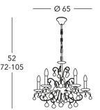 Kolarz 3234.85.3.KoT Carmen Crystal 5 Light Chandelier Gold Frame