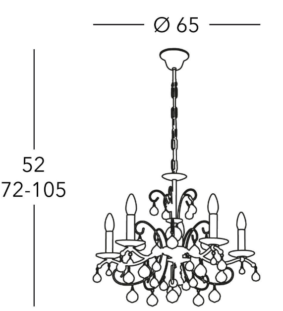 Kolarz 3234.85.3.KoT Carmen Crystal 5 Light Chandelier Gold Frame